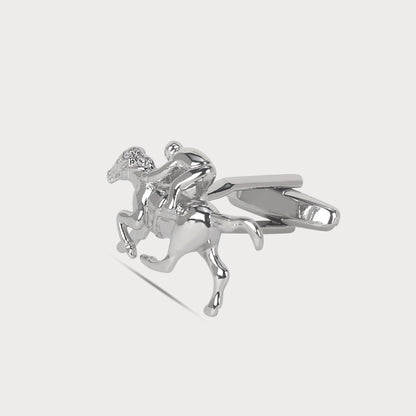 Luxe Silver Polo Riding Cufflinks