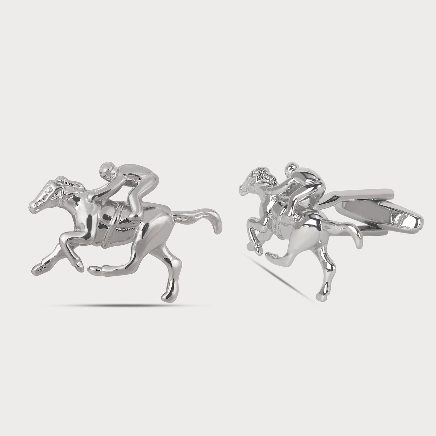 Luxe Silver Polo Riding Cufflinks