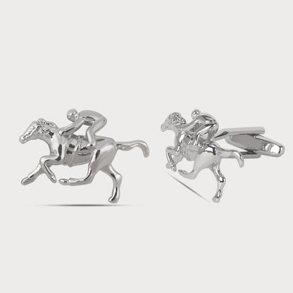 Luxe Silver Polo Riding Cufflinks