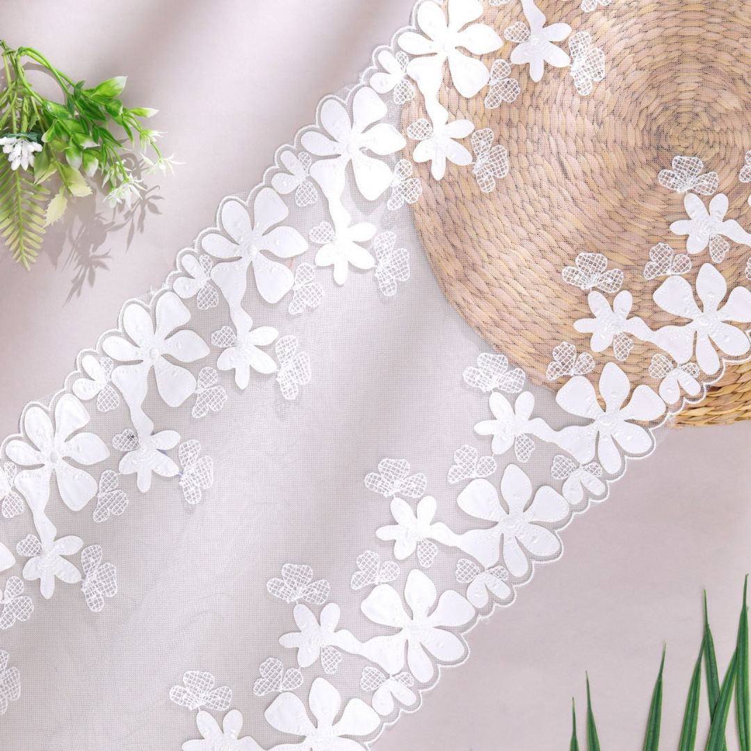 Oversize White Designer Net Lace