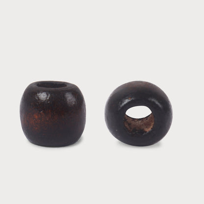 Dark Brown Designer Wear Wooden Beads (Pack Of 50 Pcs)