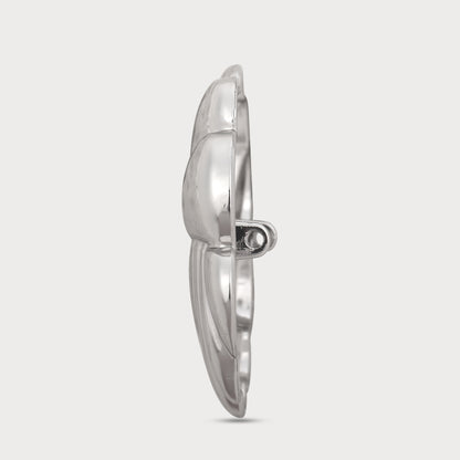 Bold Luxe Oversize Silver Button