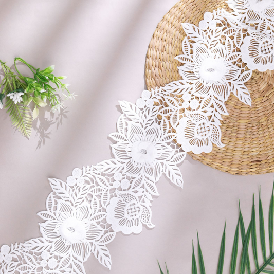 White Floral Embroidery Lace