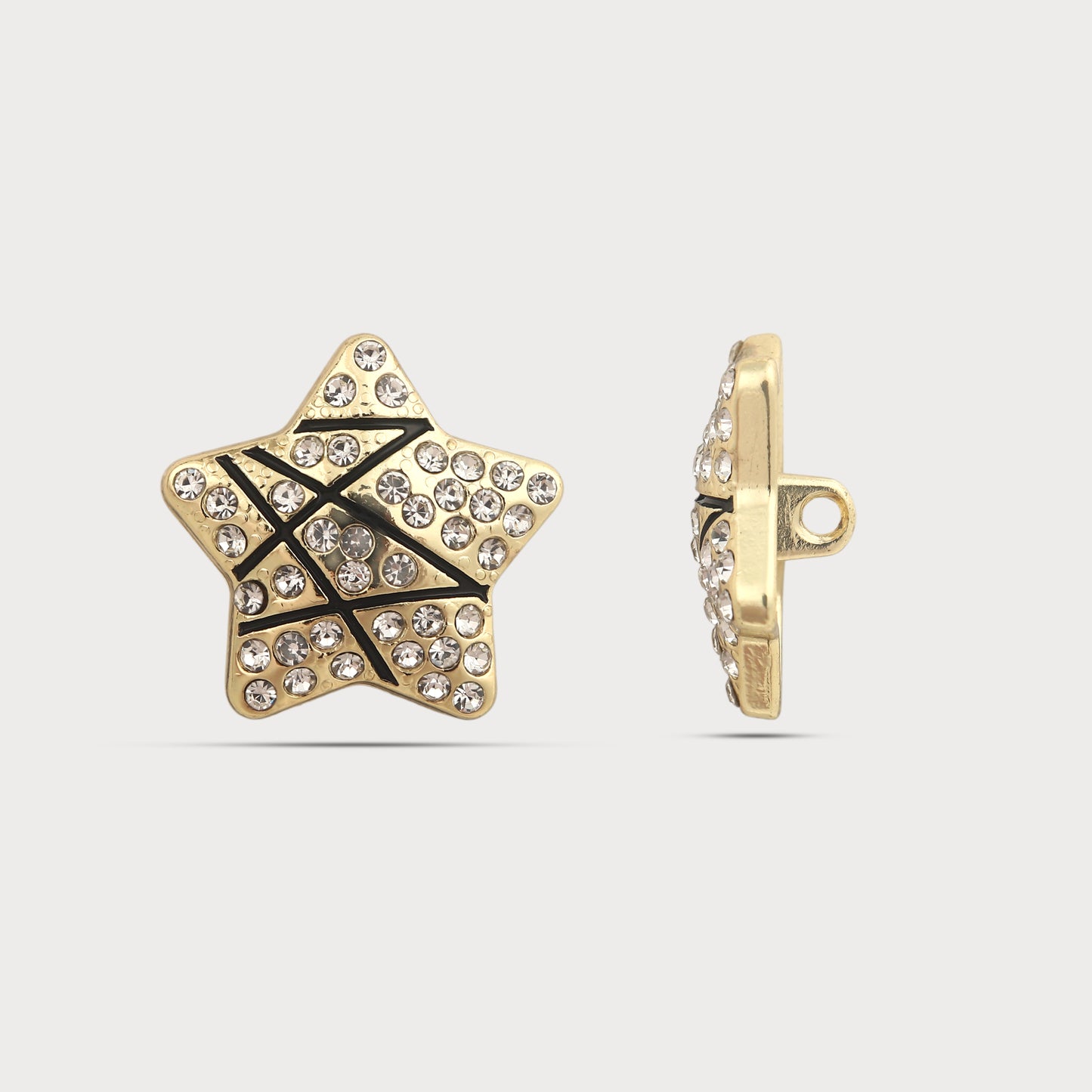 Statement Stone Star Metal Button