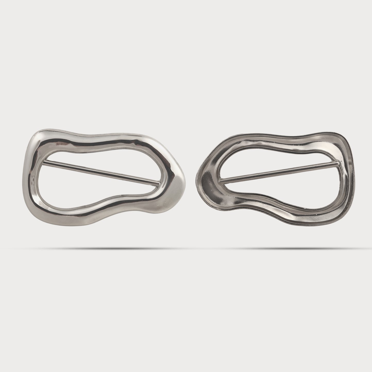 Artistic Sculpt Silver Metal Buckle