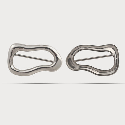 Artistic Sculpt Silver Metal Buckle