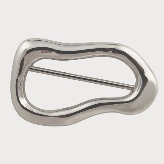 Artistic Sculpt Silver Metal Buckle