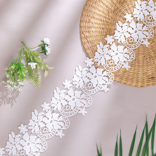 White Designer Embroidery Lace