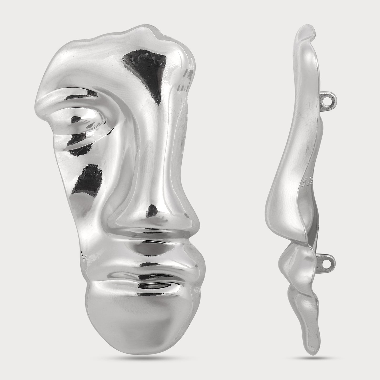 High-Fashion Oversize Designer Silver Button