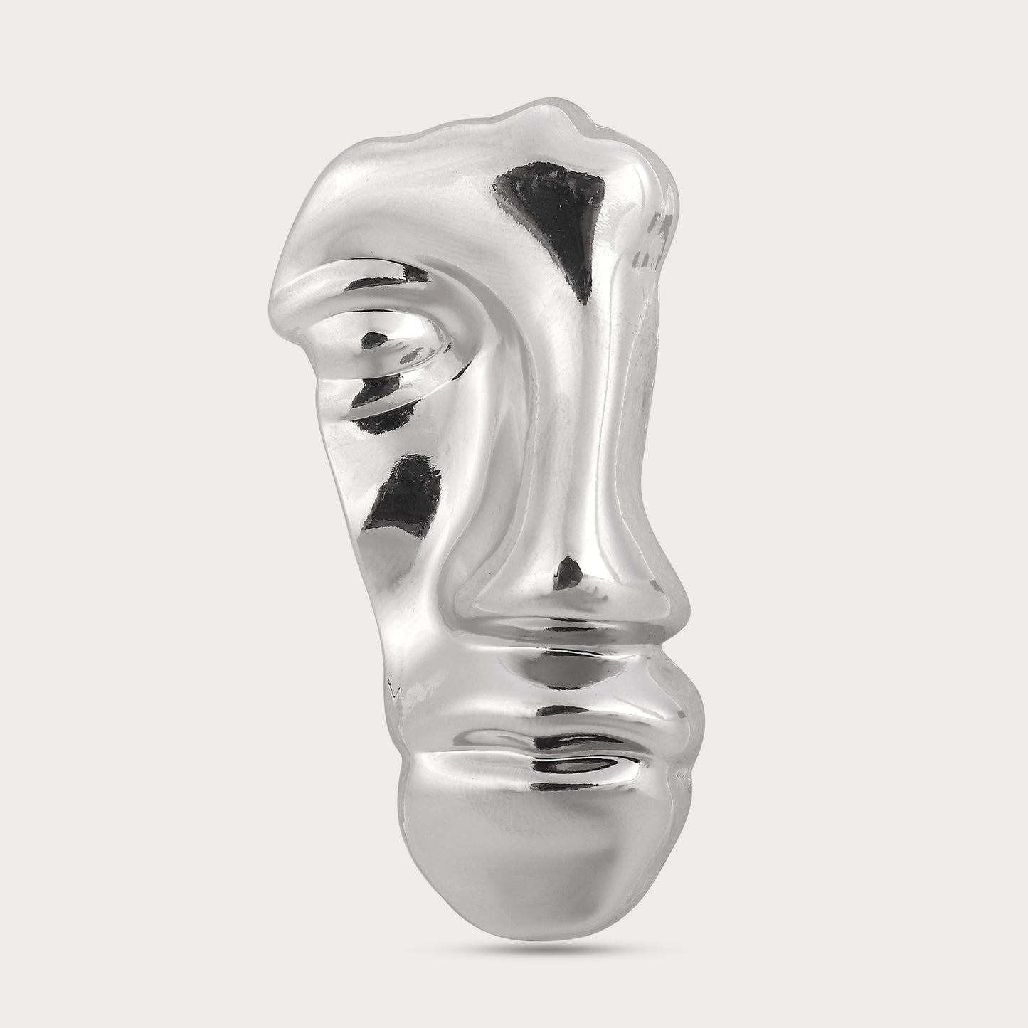 High-Fashion Oversize Designer Silver Button