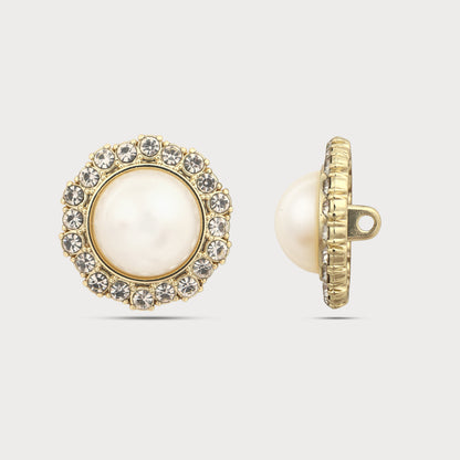 High Quality Pearl Stone Metal Button
