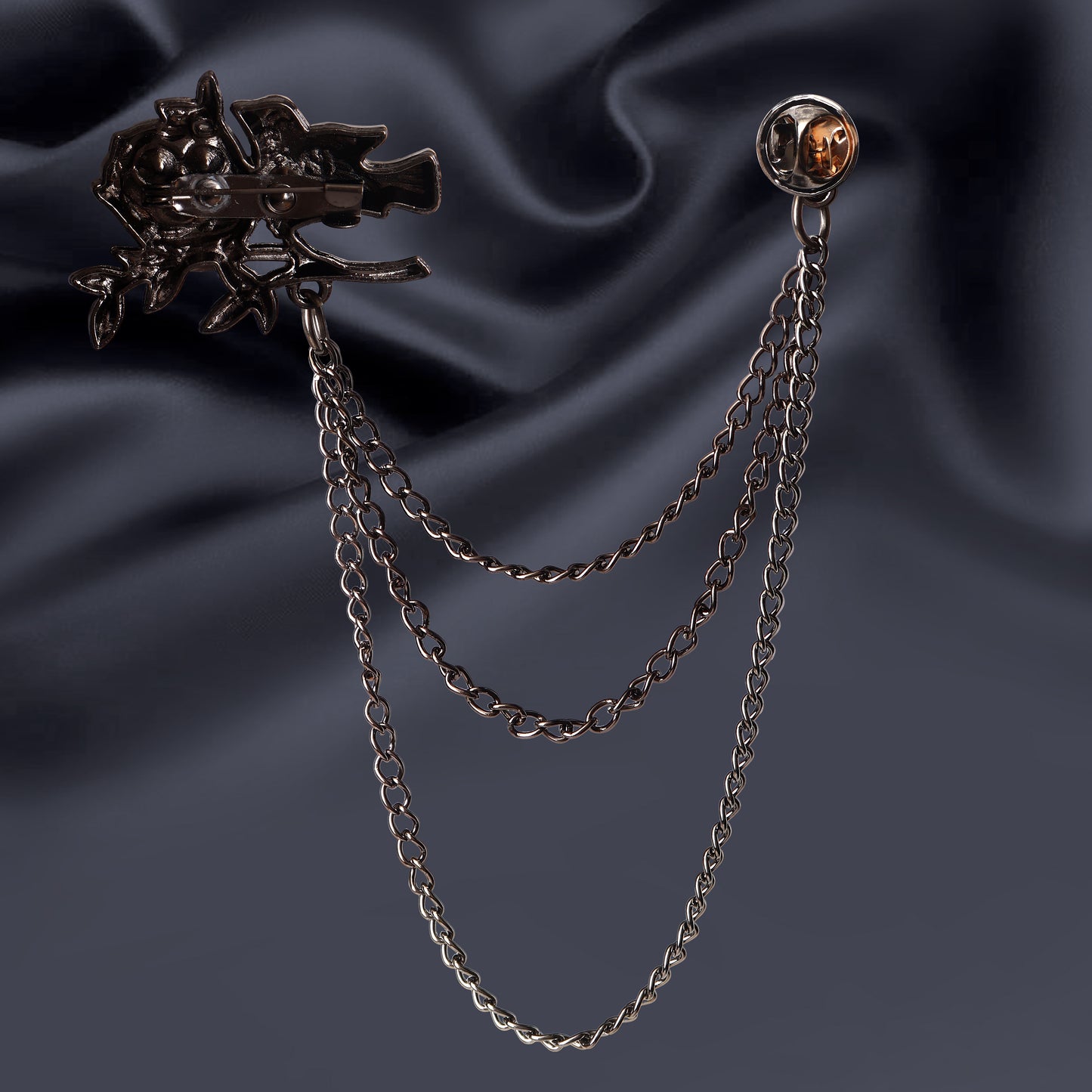 Classic Black Pearl Brooch for Men’s Formal Wear