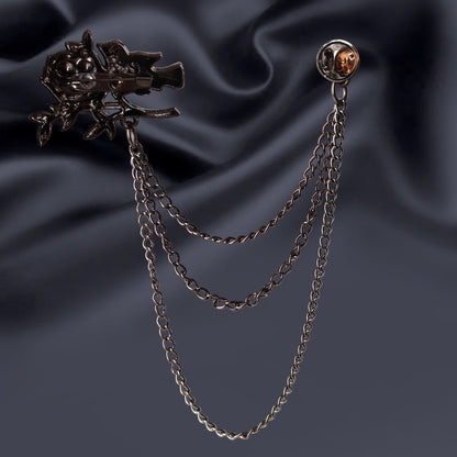 Classic Black Pearl Brooch for Men’s Formal Wear