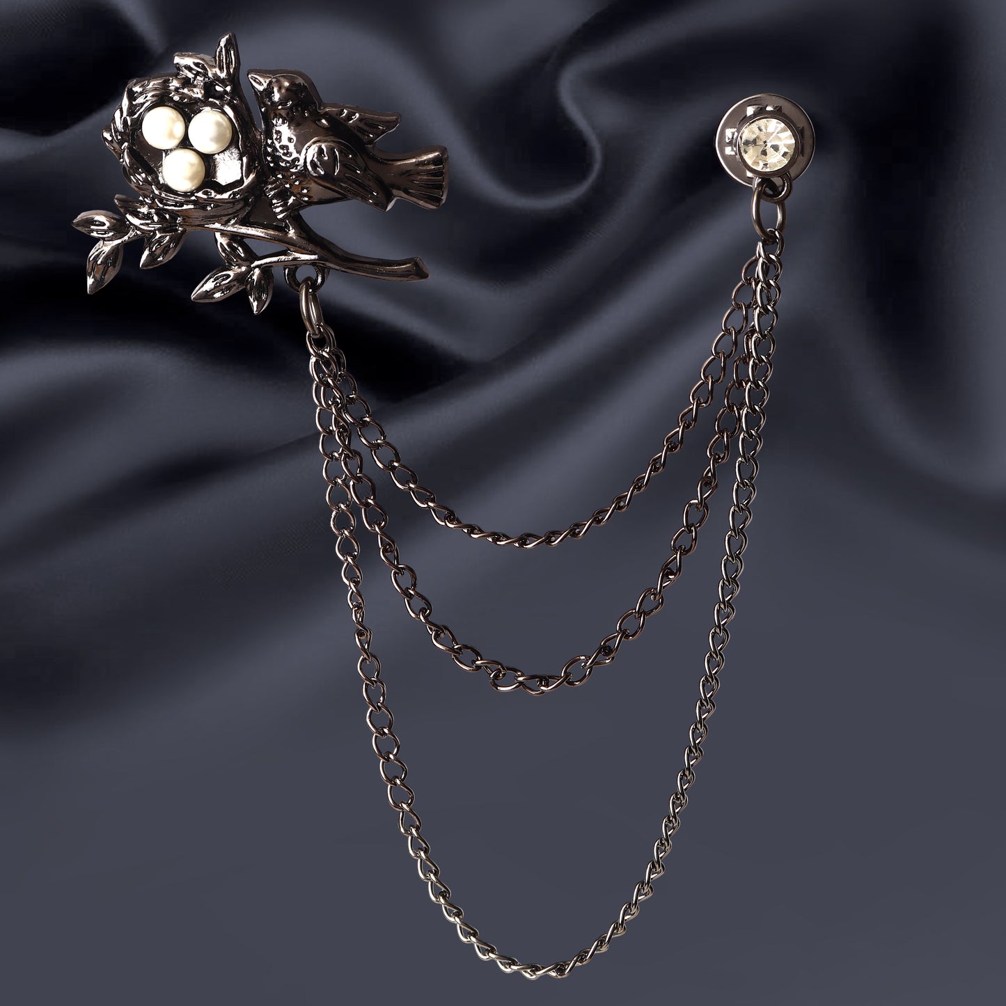 Classic Black Pearl Brooch for Men’s Formal Wear