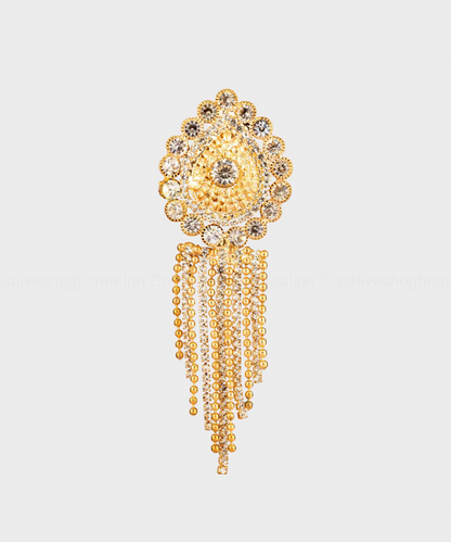 Wedding Rhinestone Golden Brooch (Pack of 1 Pc)