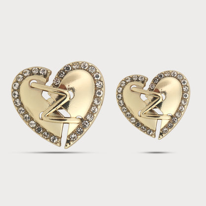 Runway Golden Heart Metal Button