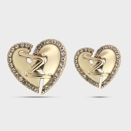 Runway Golden Heart Metal Button