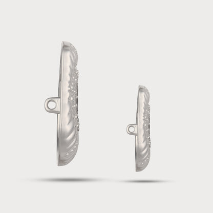 Elite Designer Silver Metal Button