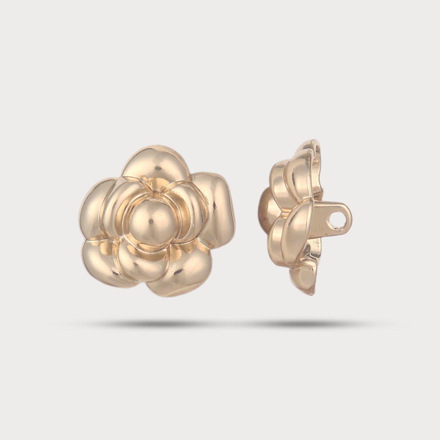 Artistic Flower Metal Button