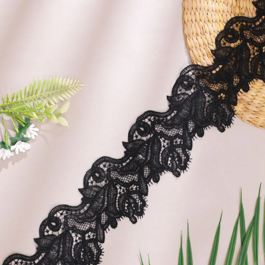Pure Black Designer Lace