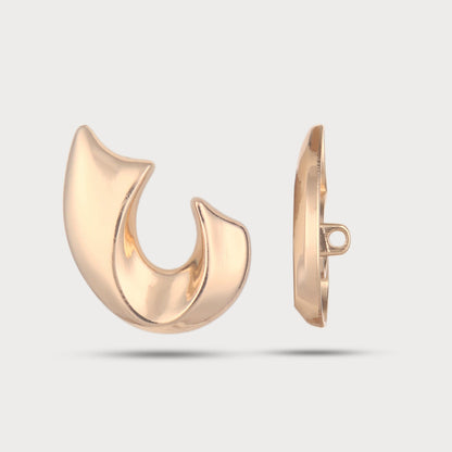 Abstract Designer Golden Metal Button