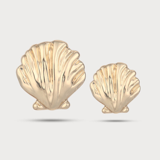 Luxury Seashell Golden Metal Button