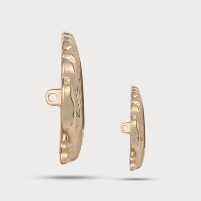 Luxury Seashell Golden Metal Button
