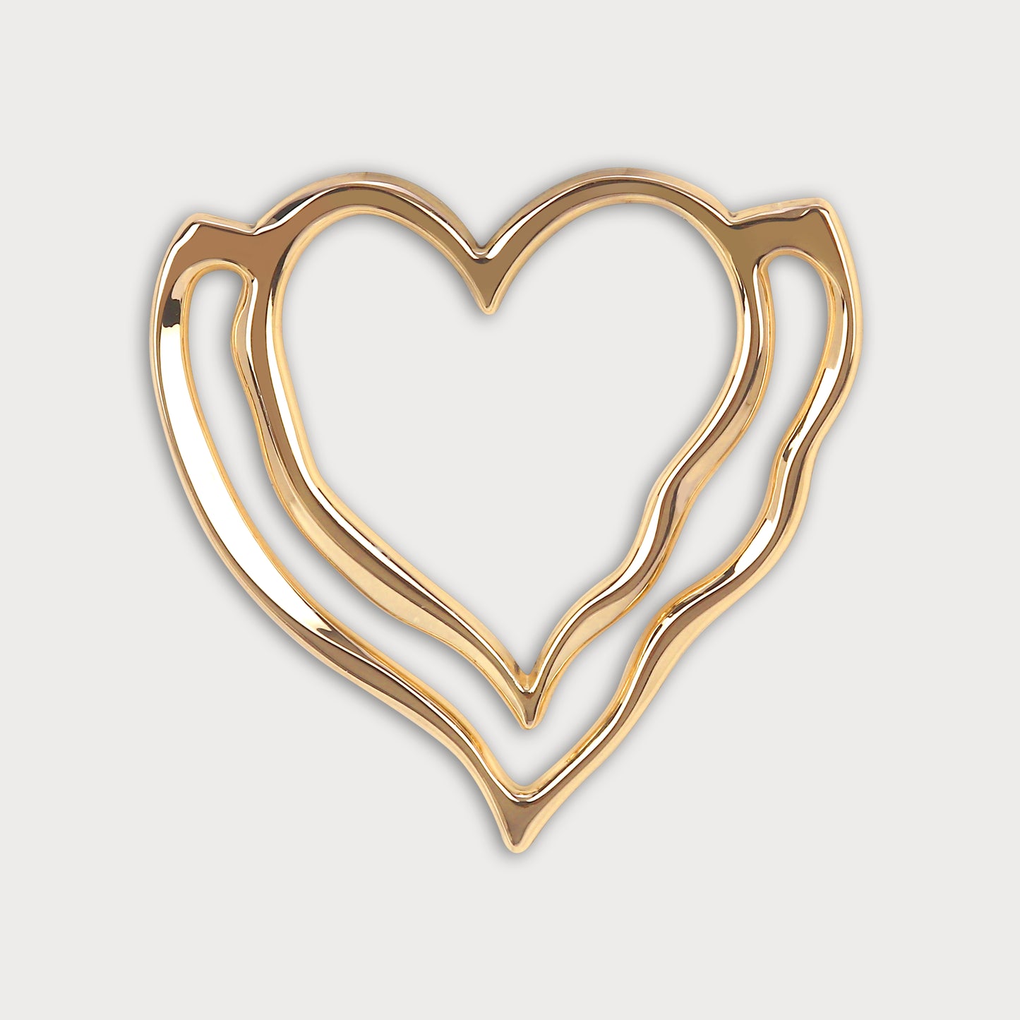 Luxury Designer Heart Gold Buckle