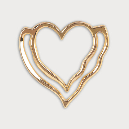 Luxury Designer Heart Gold Buckle