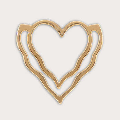 Luxury Designer Heart Gold Buckle