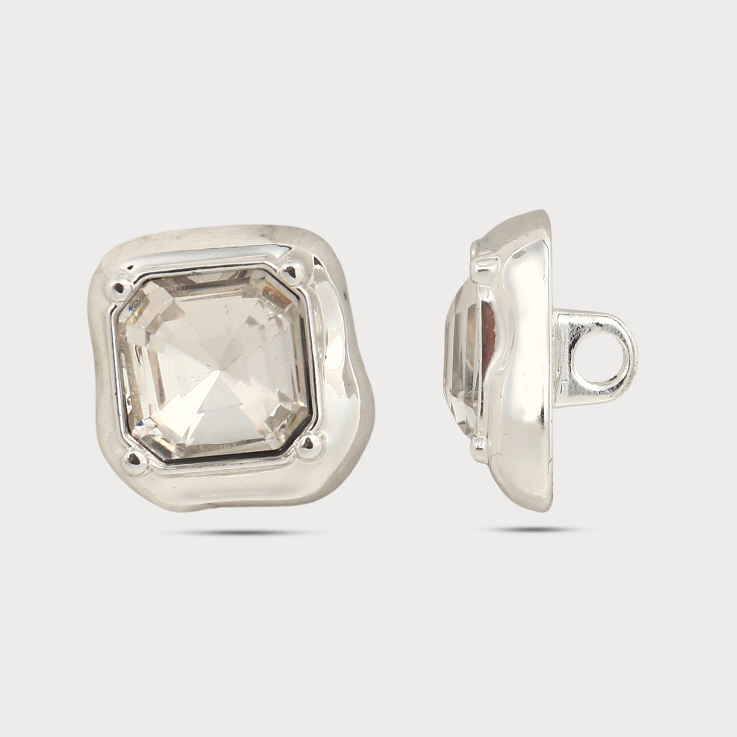 Modern Silver Metal Button