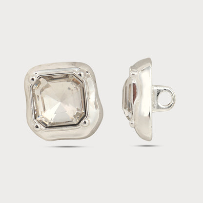 Modern Silver Metal Button