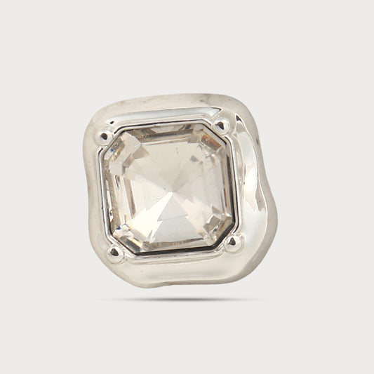 Modern Silver Metal Button
