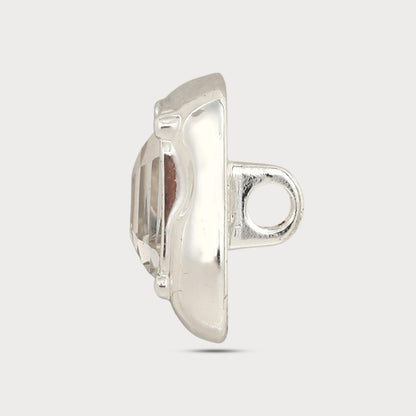 Modern Silver Metal Button