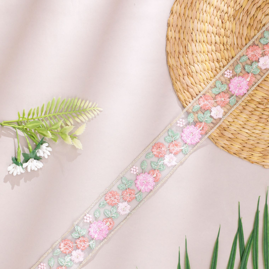 Multicolor Thread-Work Lace