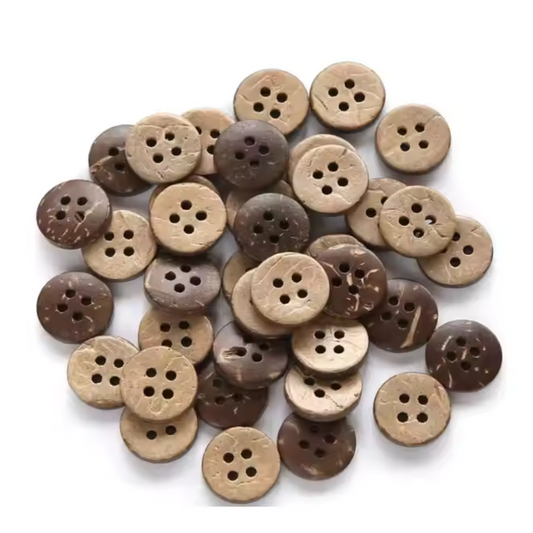 Eco-Friendly Coconut Buttons 4 Holes (Pack Of 72 Pcs)