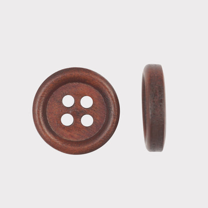 4 Holes Sewing Clothing Light Color Wooden Buttons (Pack Of 25 Pcs)