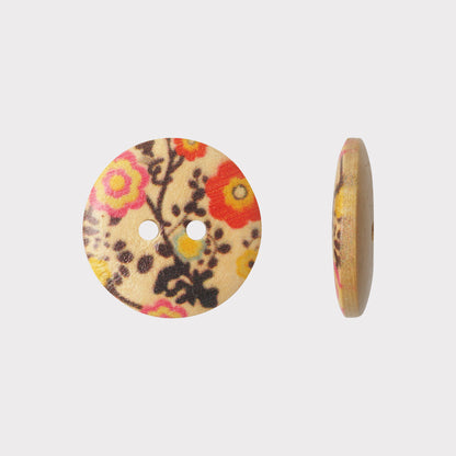 Color Printed Wooden Buttons (Pack Of 25 Pcs)