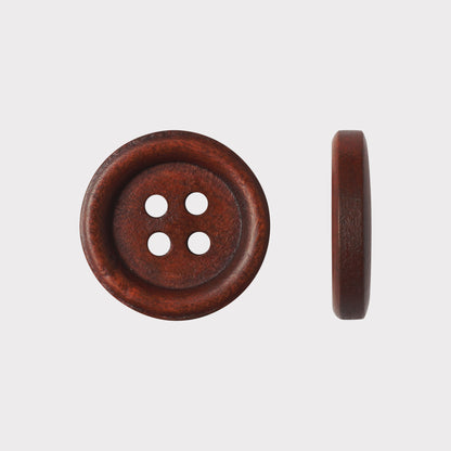 4 Holes Sewing Clothing Dark Wooden Buttons (Pack Of 25 Pcs)