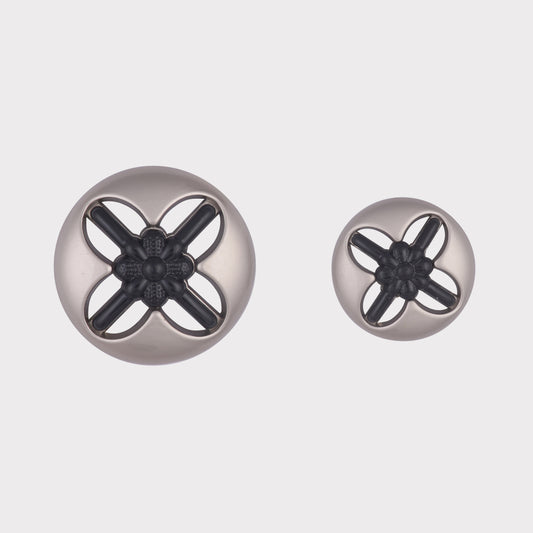 Black & Silver Men's Clothing Button (7 Big & 6 Small)