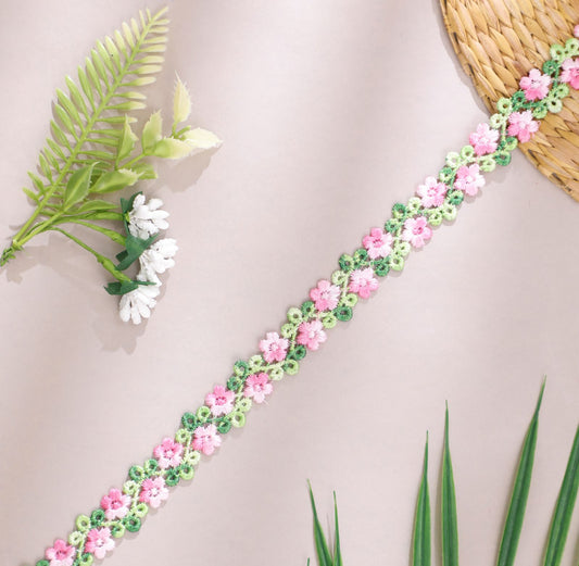 Designer Pink Floral Lace