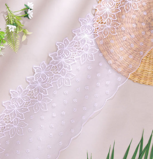 Premium Quality Designer Purple Net Lace