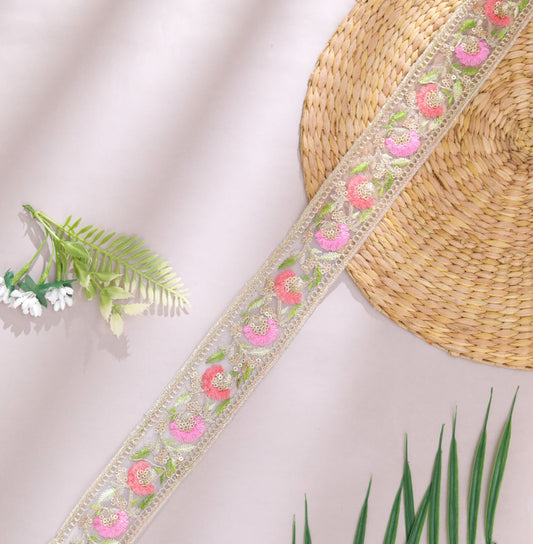 Multicolor Floral Lace on Soft Net