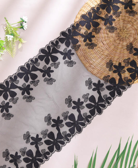 Oversize Black Designer Net Lace
