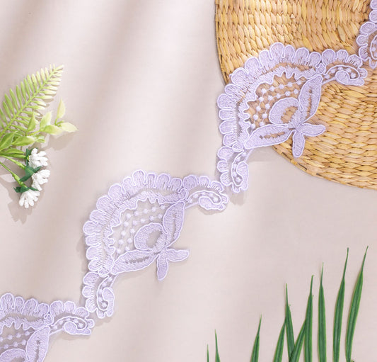 Purple Designer Scallop Lace