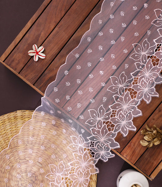 Premium Quality Designer Pink Net Lace