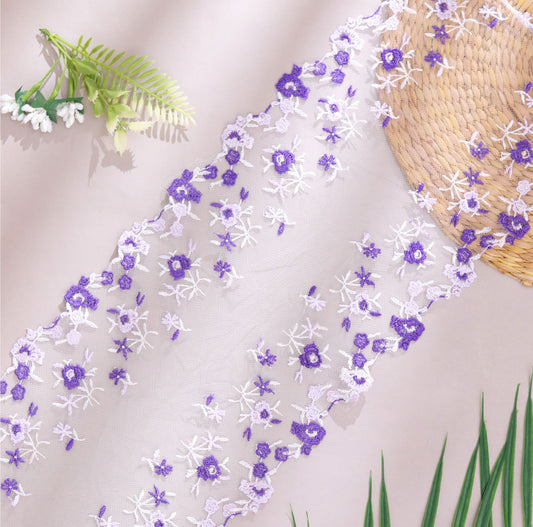 Purple Thread Premium Net Lace