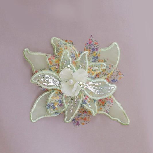 Floral Appliqué with Shimmer Detailing