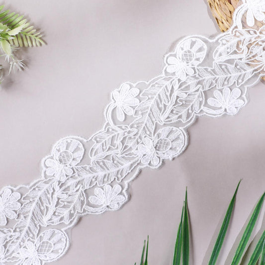 Organza Lace with Wave Embroidery