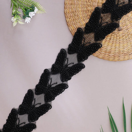 Designer Black Butterfly Lace